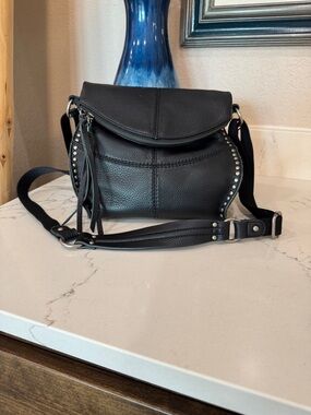 The Sak Black Silverlake Leather Crossbody with Stud Detail